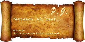 Petrasch József névjegykártya